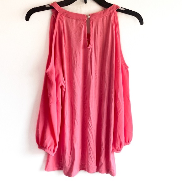 Michel Coral Open Shoulder Dressy Top - Picture 7 of 9